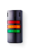 HD Columnas de señalización compactas 24 V AC/DC rojo-naranja-verde, negro (RAL 9005)