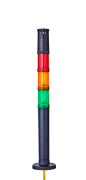 C30 Columnas de señalización compactas Ø 30mm 24 V AC/DC rojo-naranja-verde, negro (RAL 9005) o gris (RAL 7035)