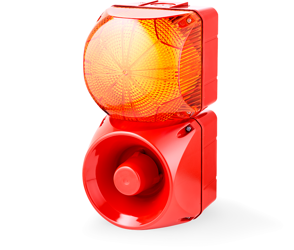 ASM+QDM Multi-tone alarm sounder and LED steady/flashing beacon